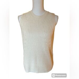 Loft cream colored sleeveless knit sweater.  Size M.